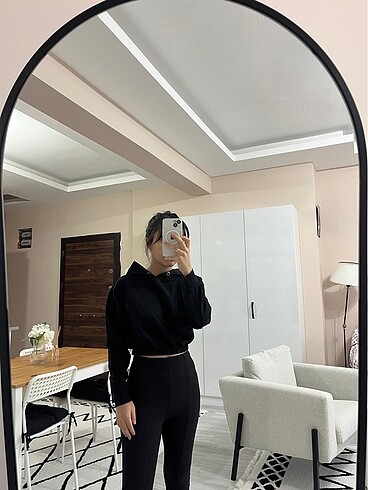 xs Beden siyah Renk Crop sweat