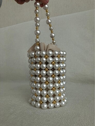 İncili silindir çanta - Görsel 4