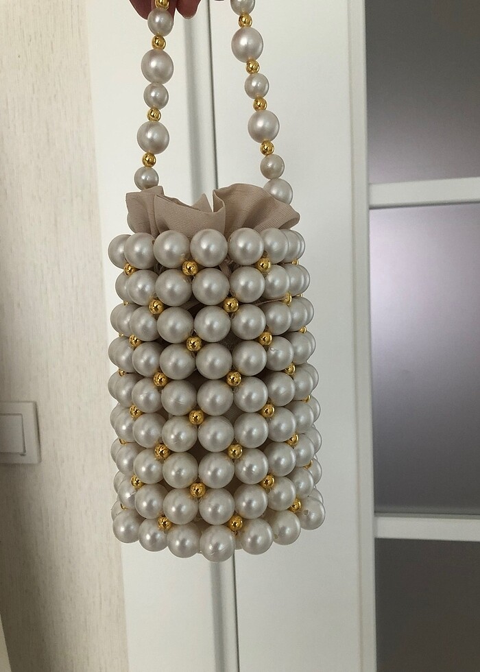 İncili silindir çanta - Görsel 2