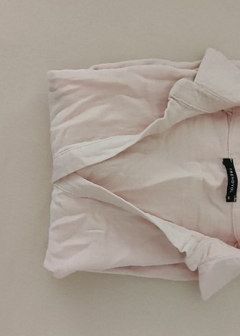 Bej Keten Kadın Gömlek pijama - Görsel 2