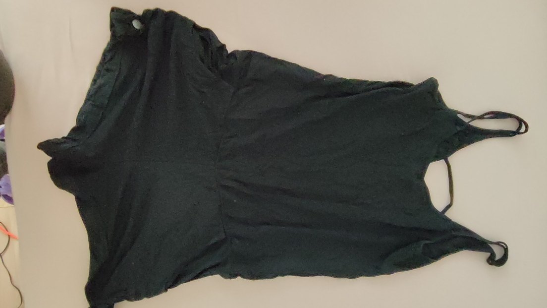 Siyah salaş şort tulum - Görsel 3