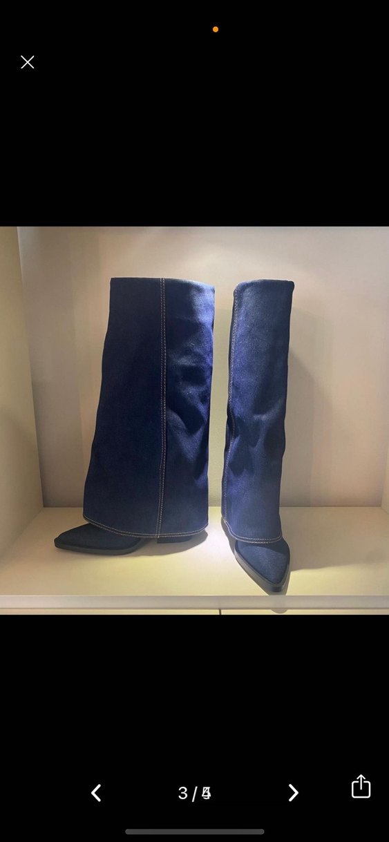 Lacivert Kot Kadın Dizüstü Çizme - Görsel 3