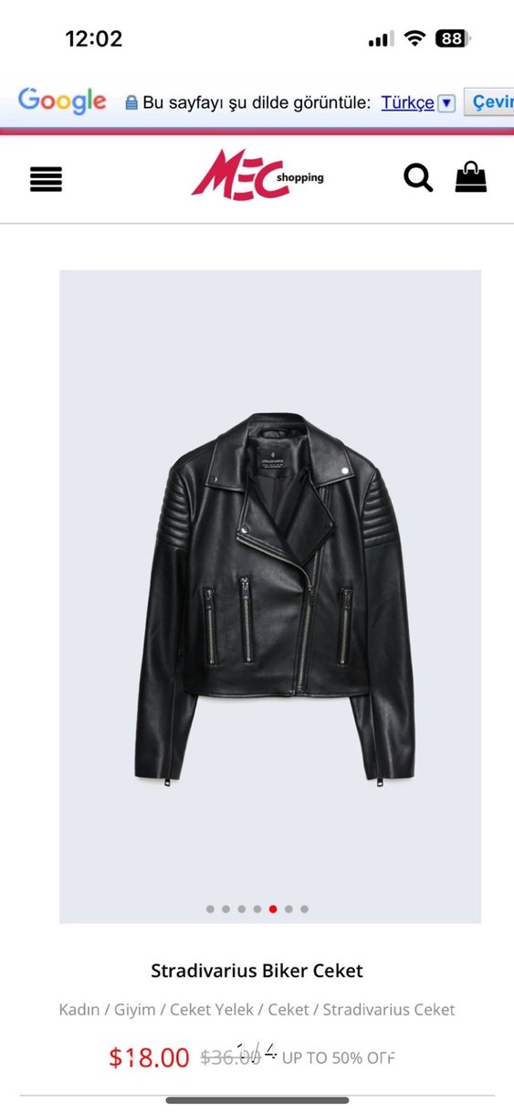 Kadın Siyah Deri Biker Ceket - Görsel 4