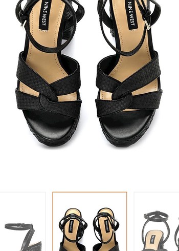 Siyah Yılan Desenli Platform Topuklu Kadın Ayakkabı - Görsel 2