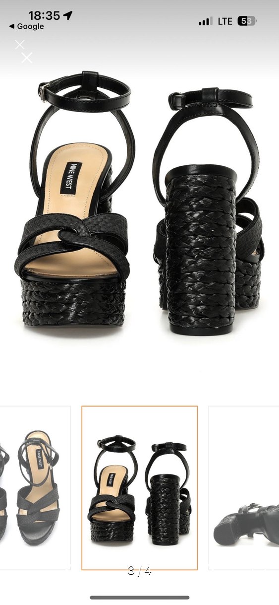 Siyah Yılan Desenli Platform Topuklu Kadın Ayakkabı - Görsel 3