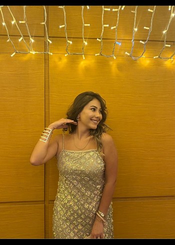 Şeffaf Detaylı İnce Askılı Uzun Abiye Elbise - Görsel 2