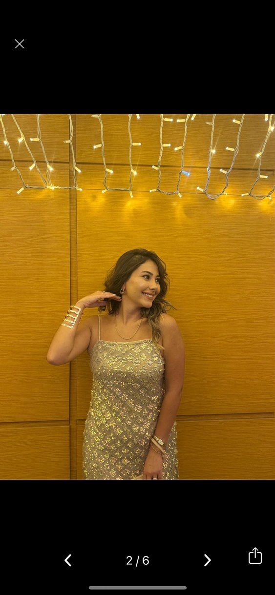 Şeffaf Detaylı İnce Askılı Uzun Abiye Elbise - Görsel 2