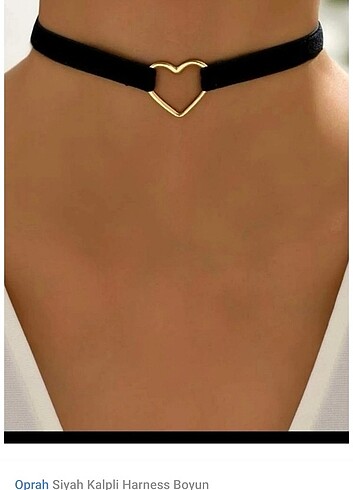Gümüş kalp aksesuar detaylı choker boyun aksesuarı 