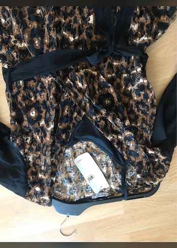 Kahverengi Leopar Desenli Midi Elbise - Görsel 5