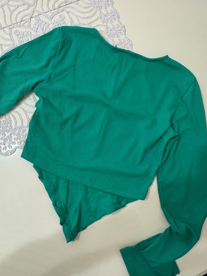 Yeşil crop top NAKD - Görsel 5