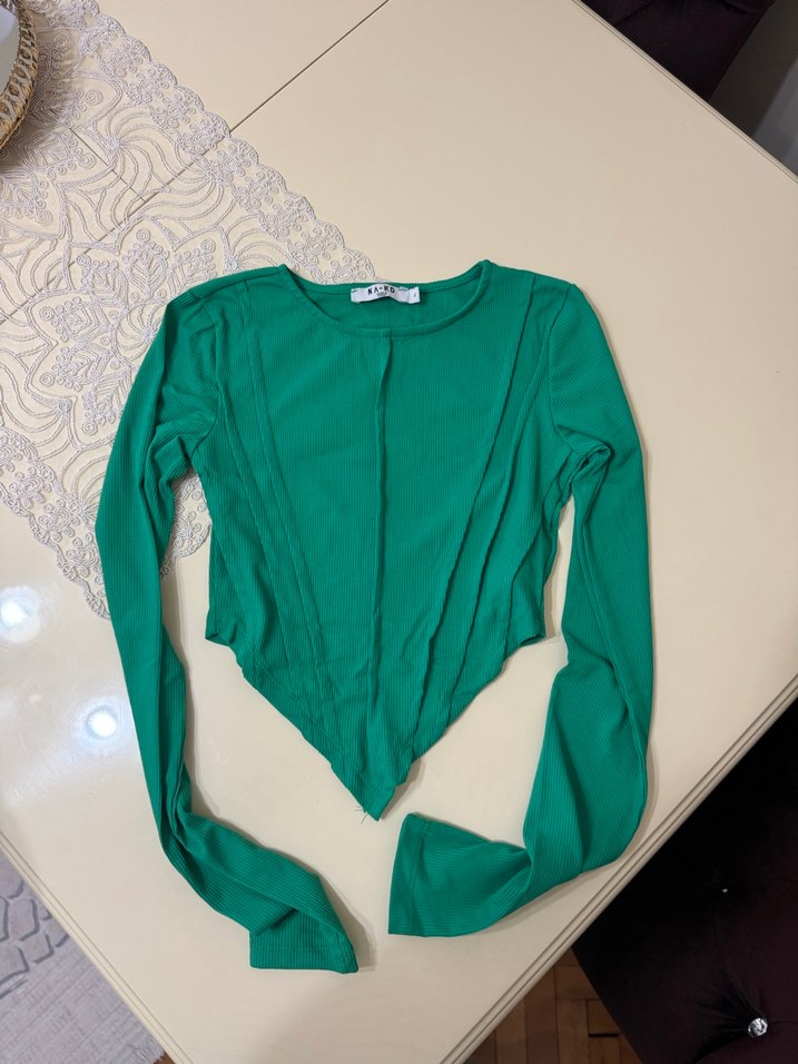 Yeşil crop top NAKD - Görsel 2