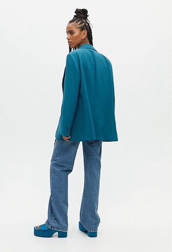 Pull and Bear Pull & Bear Petrol Blazer Ceket