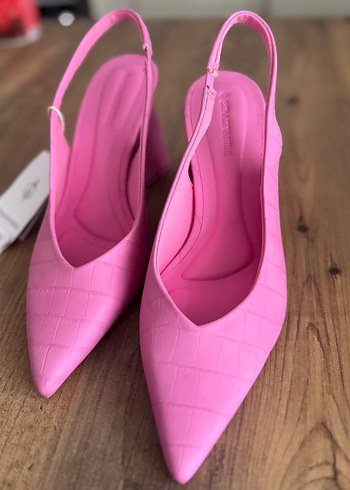 Stradivarius Slingback Pembe Topuklu Ayakkabı - Görsel 3