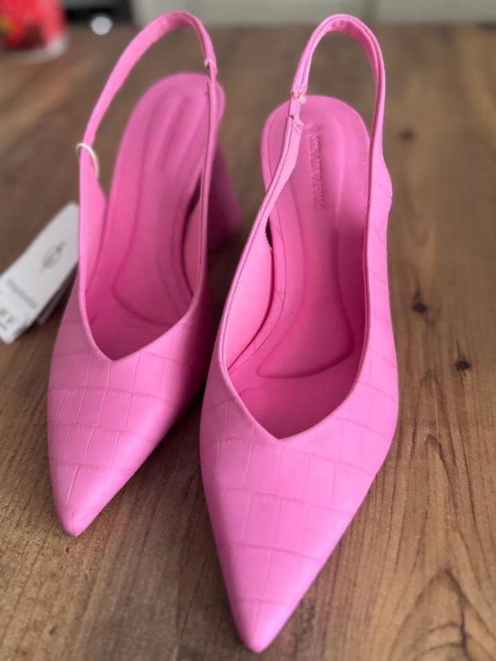 Stradivarius Slingback Pembe Topuklu Ayakkabı - Görsel 3
