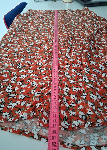 Kırmızı Pamuklu Salaş Midi  Etek - Görsel 3