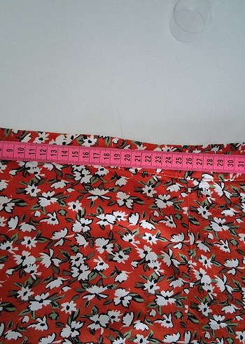 Kırmızı Pamuklu Salaş Midi  Etek - Görsel 4