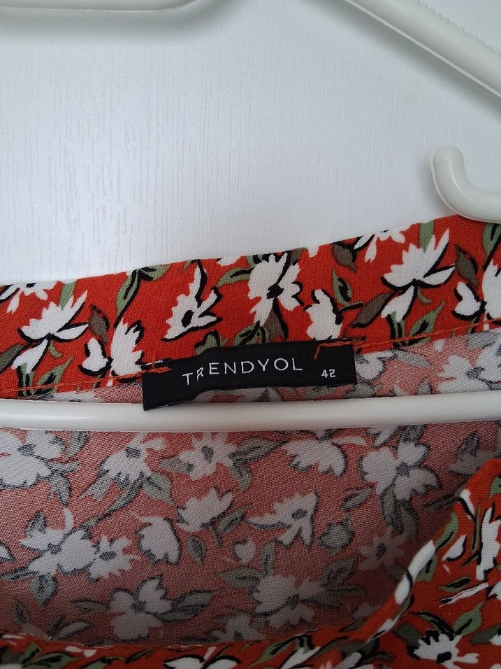 Kırmızı Pamuklu Salaş Midi  Etek - Görsel 2