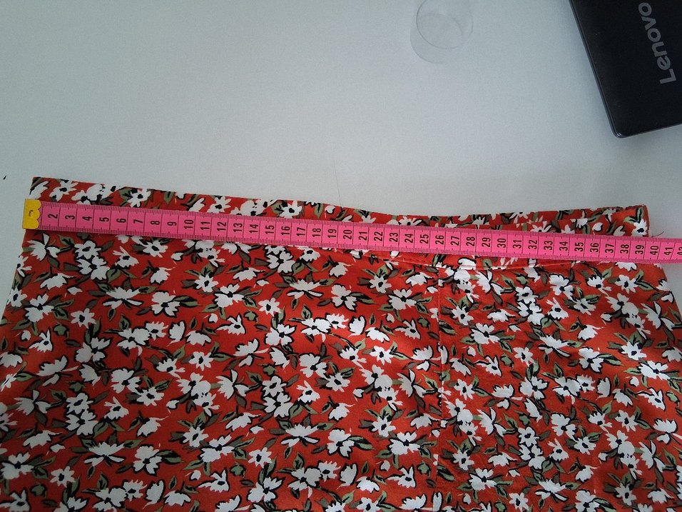 Kırmızı Pamuklu Salaş Midi  Etek - Görsel 4