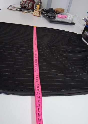 Çizgili  Midi Etek - Görsel 5