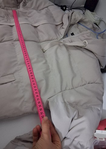 Bej Kapüşonlu Kadın Puff Mont - Görsel 6