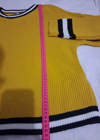 Sarı Örgü Kadın Kazak - Görsel 4