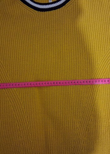 Sarı Örgü Kadın Kazak - Görsel 6