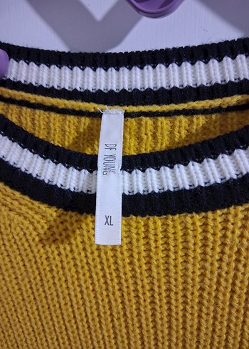 Sarı Örgü Kadın Kazak - Görsel 2