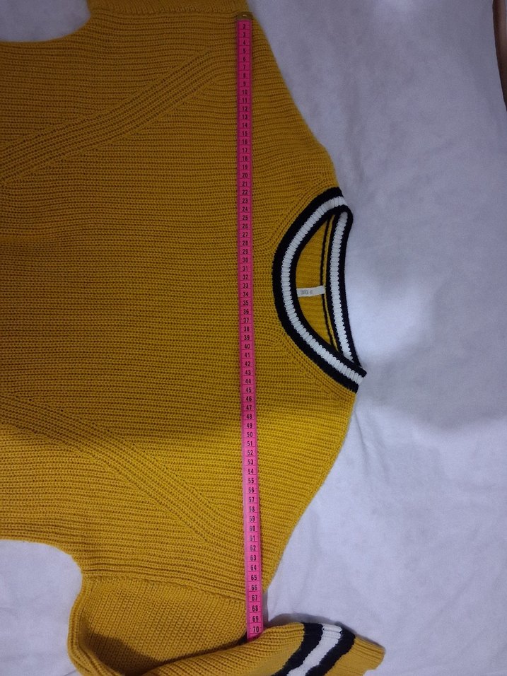 Sarı Örgü Kadın Kazak - Görsel 5