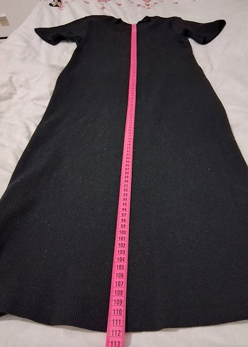 Siyah Kısa Kollu Midi Elbise - Görsel 4