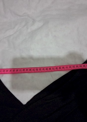 Siyah V yaka Drapeli Uzun Kollu Bluz - Görsel 6