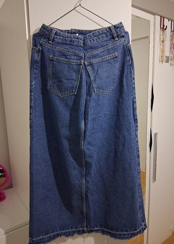 Kadın Lacivert Maxi Denim Etek - Görsel 2