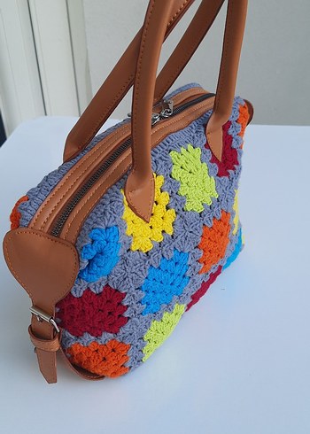 Beden çeşitli Renk Renkli Örgü Bohem Kadın Çantası