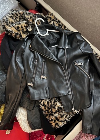 Trendyol & Milla Siyah Kadın Deri Biker Ceket