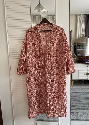 Bordo Uzun Salaş Bohem Kimono