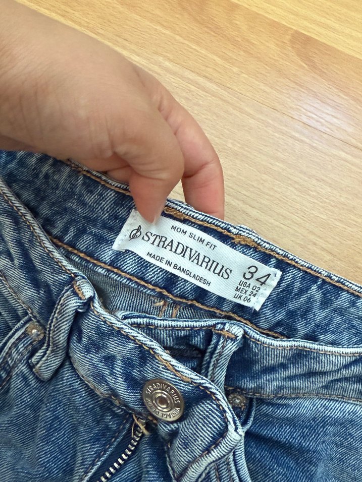 Gri Tonlarında mom slim Fit Kadın Denim Pantolon - Görsel 3