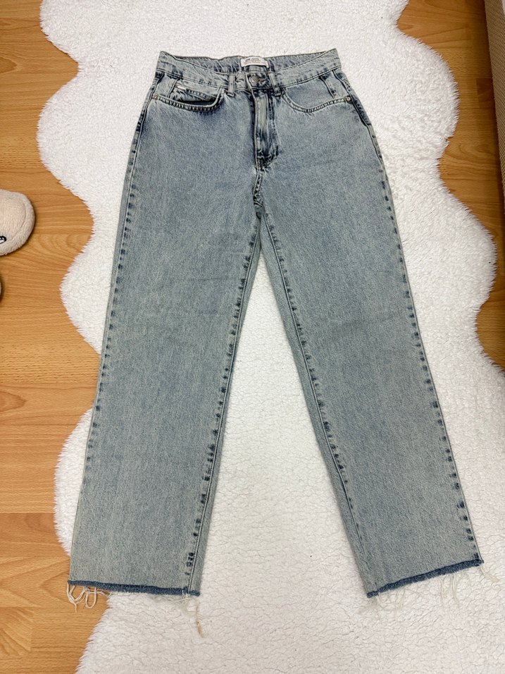 Gri Kadın Denim Midi Jean - Görsel 2