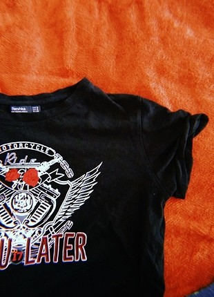 Bershka motorcu crop t-shirt