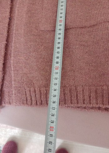 Pembe Midi Örgü Salaş Hırka - Görsel 4