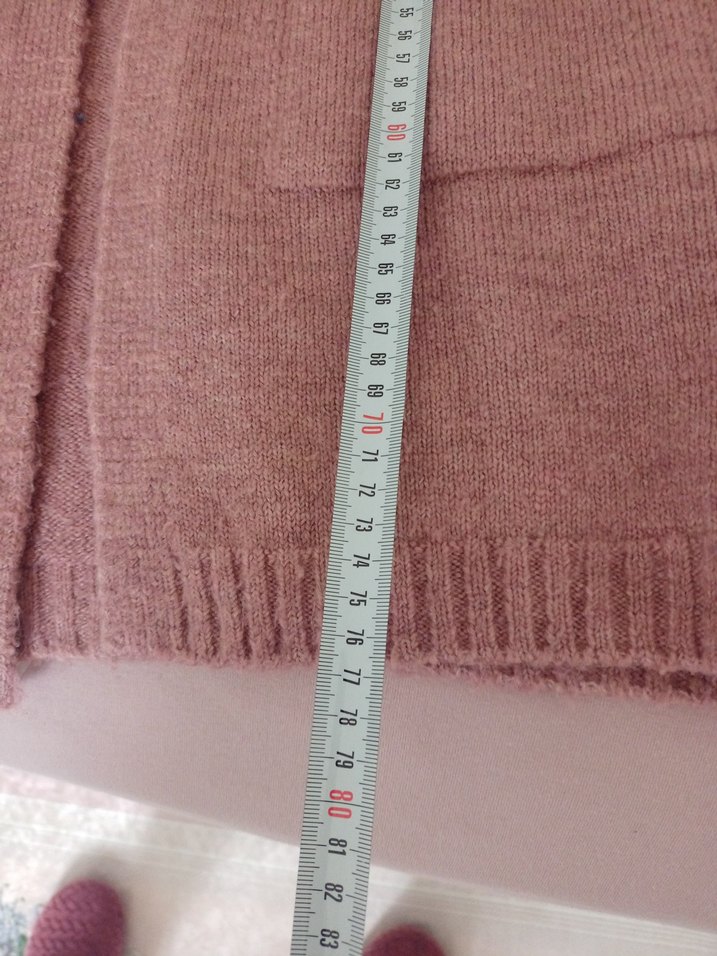 Pembe Midi Örgü Salaş Hırka - Görsel 4