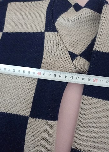 Düğmeli Kareli Midi Hırka - Görsel 5