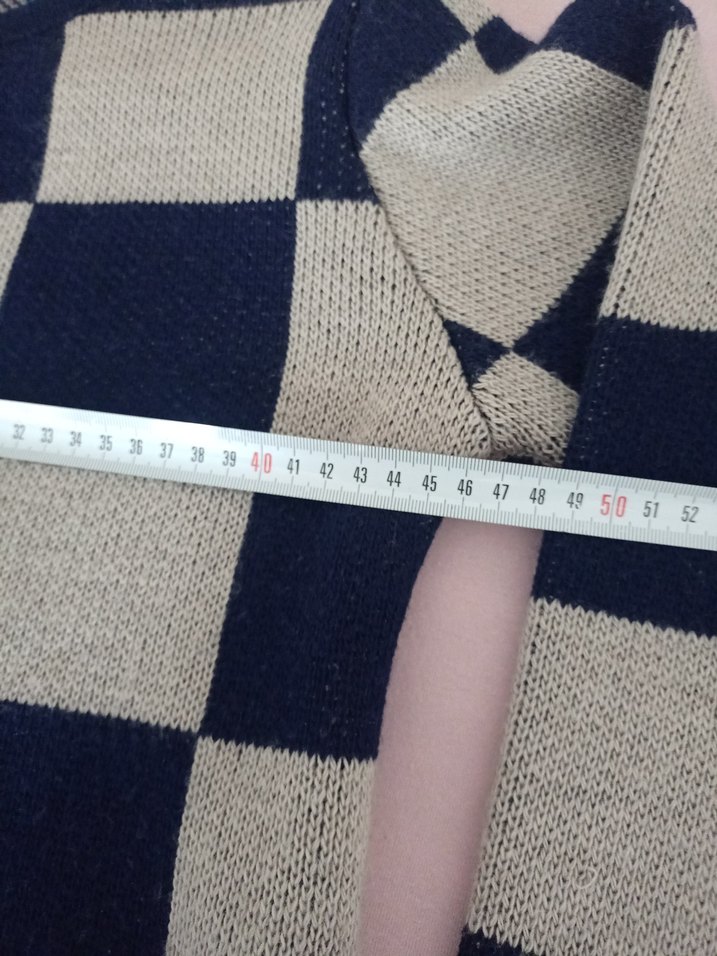 Düğmeli Kareli Midi Hırka - Görsel 5