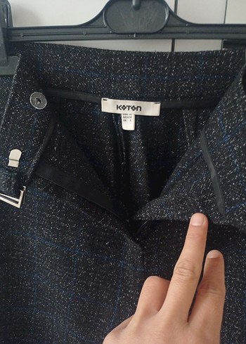 Gri Midi Kumaş Kadın Pantolon - Görsel 2