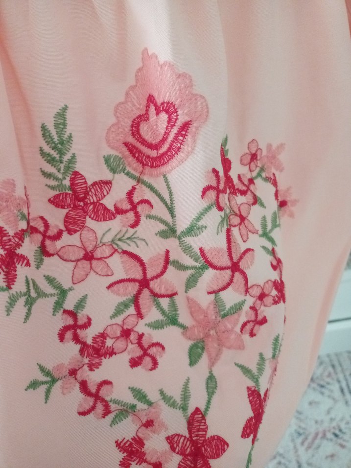 Pembe Nakışlı Uzun Kollu Bohem Bluz - Görsel 5