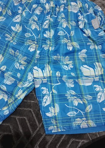 Erkek Mavi Rahat Kesim Mini Şort - Görsel 5