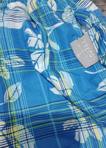 Erkek Mavi Rahat Kesim Mini Şort - Görsel 6