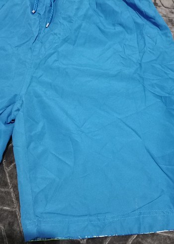 Erkek Mavi Rahat Kesim Mini Şort - Görsel 2