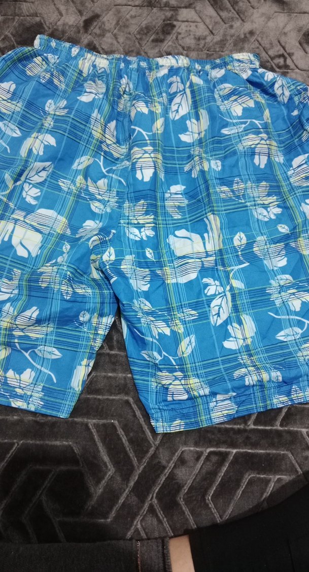 Erkek Mavi Rahat Kesim Mini Şort - Görsel 4