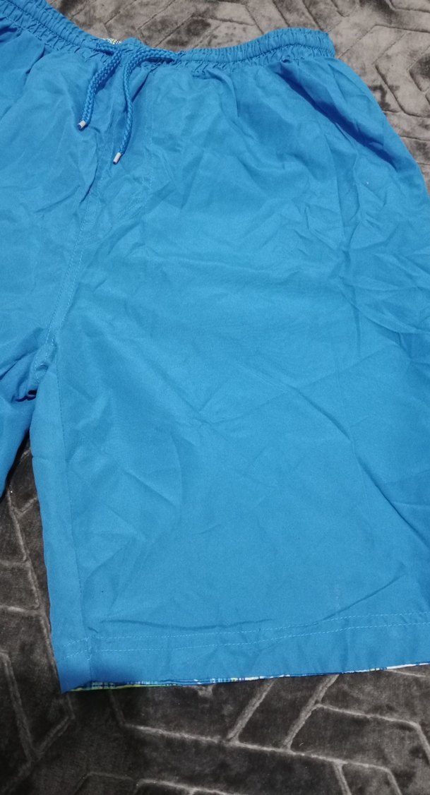 Erkek Mavi Rahat Kesim Mini Şort - Görsel 2