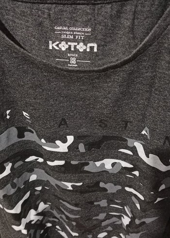 Gri Kamuflaj Desenli Kemerli Erkek Tişört - Görsel 3
