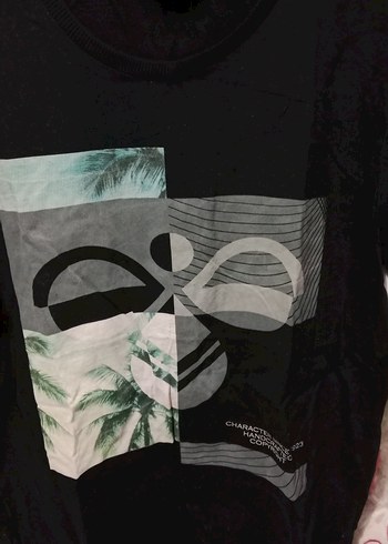 Siyah Baskılı Erkek Tişört - Görsel 3